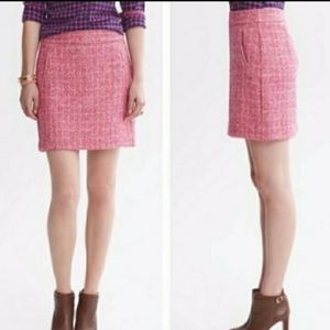 Banana Republic Pink Tweed Skirt